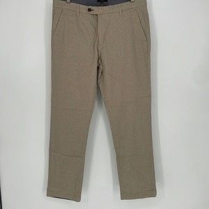 TED BAKER LONDON classic mmt penguin semi plain trouser slacks tan size 34R mens